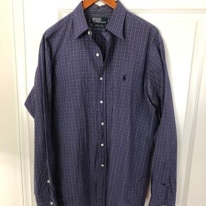 Polo by Ralph Lauren Navy Blue Plaid Button-Down Shirt